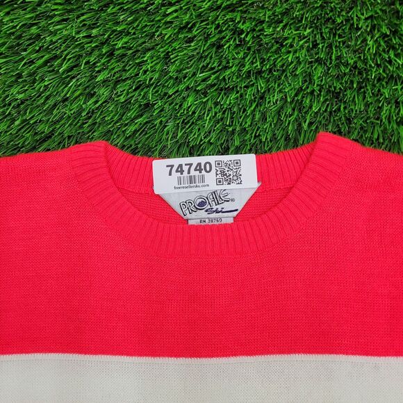 Vintage 80s MOD Sweater Small 19x23 Red - Picture 9 of 10